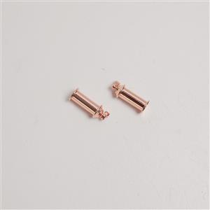 Rose Gold Plated Base Metal Approx 18mm Beadable Column Bead (2pcs)