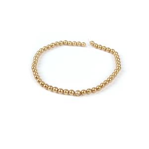 Gold Shell Pearl Plain Rounds Approx 4mm, 20cm Strand