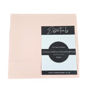 Hobby Maker Essentials - A4 Solid Core Card, 240gsm, 20 Sheets - Blush 