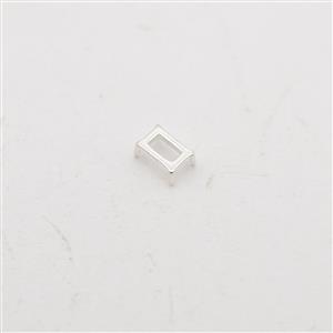 6x4mm Sterling Silver Baguette Claw Setting