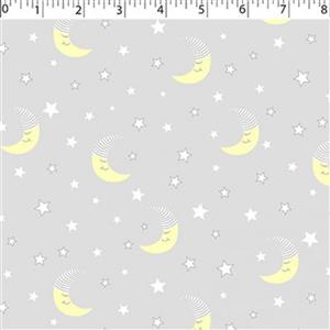Nursery Collection Night Sky Grey Flannel Fabric 0.5m