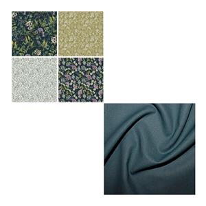 Secret Garden Fabric Bundle: FQs (4pcs) & Fabric (0.5m)