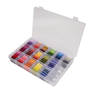Plastic box with Embroidery Floss Box, 96 colours, Plastic Letter Beads 3pcs per letter