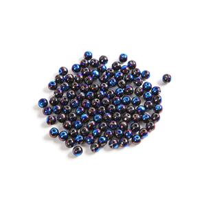 Czech RounDuo Beads, 5mm - Jet Blue Flare Full (100pcs)