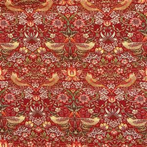 William Morris Strawberry Thief Crimson Fabric 0.5m