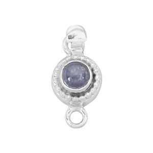 925 Sterling Silver Box Clasp with 0.58cts Tanzanite Round