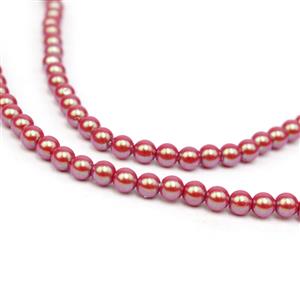 Shell Cranberry Czech Glass Pearls, 4mm (40cm)
