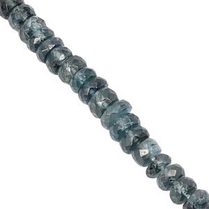 55cts Indigo Kyanite Graduated Faceted Rondelle Approx 4x1.5 to 5.5x2mm, 20cm Strand