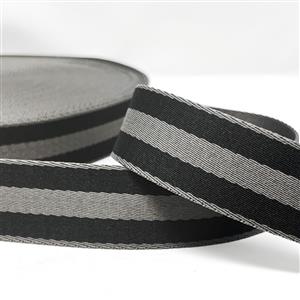 Polyester Webbing Black & Grey Striped 38mm x 0.5m (Cut to Order)