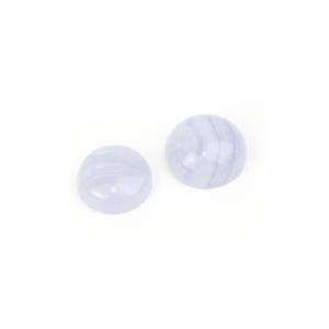 14cts Blue Lace Agate Round Cabochons Approx 12 to 13 mm (Set Of 2)
