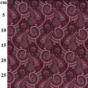 Rose & Hubble Cotton Poplin Prints Red Paisley Fabric 0.5m
