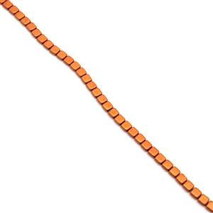 CzechMates Tile Bead 6mm Saturated Metallic Russet Orange