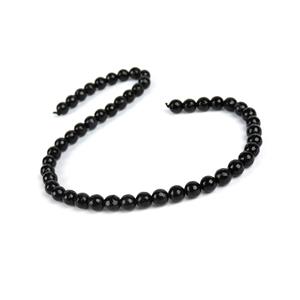 160cts Black Agate Faceted Rounds Approx 8mm, 38cm Strand