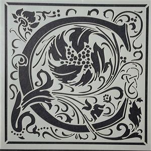 Stencil Up  Cloister Letter - C- William Morris inspired