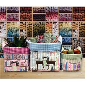 Amber Makes Sewing Room - A Trio of Storage Baskets Kit: Panel and Instructions