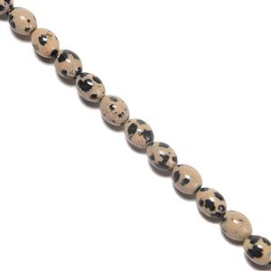 70cts Dalmatian Jasper Rice Beads Approx 6x8mm, 38cm Strand