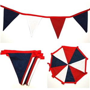 Living in Loveliness Coronation Bunting (Red, White and Blue and Gold)