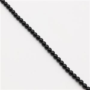 260cts Black Agate Plain Rounds Approx 6mm, 1m Strand