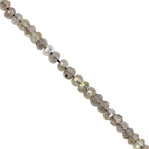 28cts Labradorite Graduated Faceted Rondelle Approx 2.5x1 to 4x2.5mm, 33cm Strand