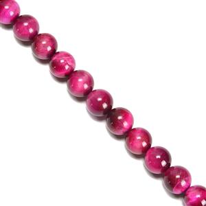 390cts Fuchsia Tigers Eye Plain Rounds Approx 12mm,38cm Strand