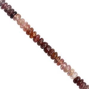 48cts Multi-Colour Mogok Burmese Spinel Graduated Smooth Roundelles Approx 3.5x1.5 to 4.5x2.5mm, 20cm Strand