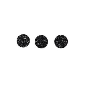 Black Coin Resin Glitter Cabochons, Approx 10mm (3pcs/pack)