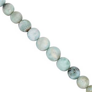 60cts Larimar Smooth Round Approx 7 to 10mm, 13cm Strand 