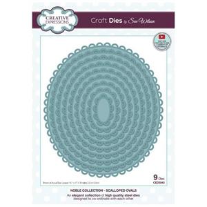 Creative Expressions Sue Wilson Noble Scalloped Ovals Craft Die