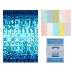 Jenny Jackson's Pastel FPP April Strip of the Month Kit: Pattern, Fabric Panel & Ready To Use Templates