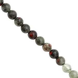 150cts African Bloodstone Smooth Round Approx 8 to 8.50mm, 30cm Strand