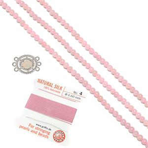 925 Sterling Silver Ethiopian Opal Multi Strand, Type A White Jadeite Project With Downloadable Instructions By Yvonne