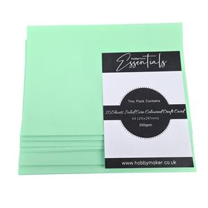 Hobby Maker Essentials - A4 Solid Core Card, 240gsm, 20 Sheets - Jade
