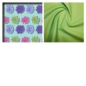 Under £10! Kaffe Fassett Collective Cactus Flower Aqua & Lime Fabric Bundle (1m)