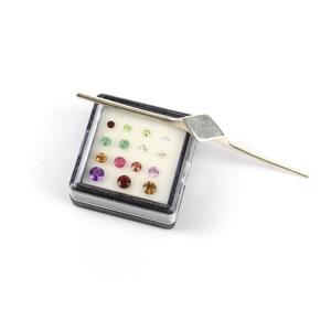 Signet Kite; Sterling Silver Signet Kite Blank & Multi Coloured Gemstones Rounds Box