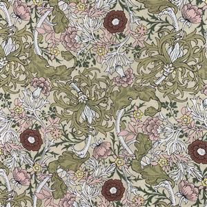 Country Floral Wild Side on Green Fabric 0.5m Exclusive