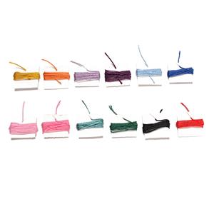 Pack of Multi-Coloured 1mm Nylon Cord, 1m each (Red, Orange, Yellow, Green, Light Blue, Dark Blue, Light Pink, Dark Pink, Lilac, Purple, Black, Teal)