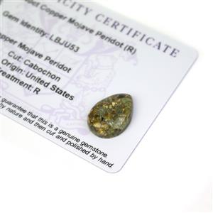 8.4cts Copper Mojave Peridot 18x13mm Pear  (R)