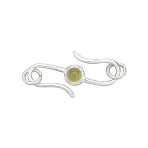 925 Streling Silver S Clasp 21x12mm With Peridot