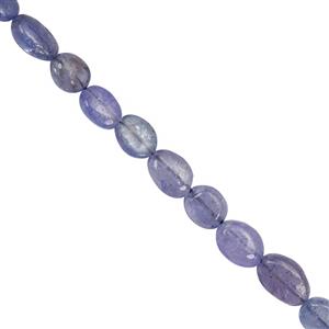 20cts Tanzanite Smooth Oval Approx 4x3 to 8x5mm, 18cm Strand With Spacers 