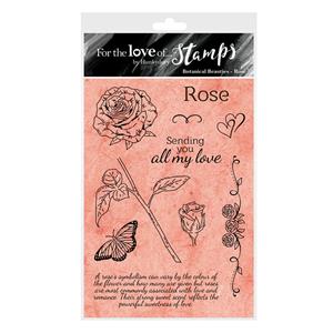 For the Love of Stamps - Botanical Beauties - Rose A6 Stamp Set - 10 Stamps