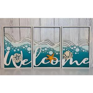 MDF Welcome layered plaques