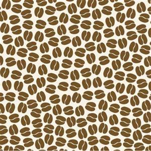 Coffee Bunnies Coffee Beans Beige Fabric 0.5m