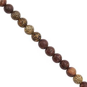 135 cts Artistic Jasper Smooth Round Approx 8mm, 30cm Strand