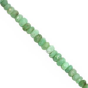 55cts Chrysoprase Graduated Faceted Rondelle Approx 5x3 to 7x4.5mm, 20cm Strand