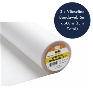 3 x Vlieseline Bondaweb 5m x 30cm (15m Total). Buy 3 save £10