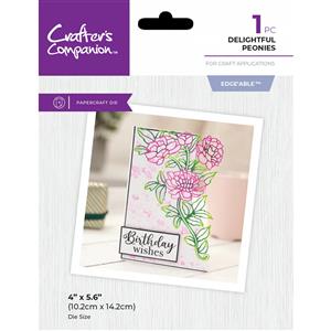 Crafters Companion Metal Die Edge'able - Delightful Peony