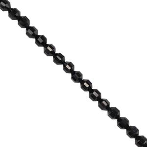 90cts Type A Black Jadeite Faceted Satellite Beads, Approx 5x6mm, 38cm Strand