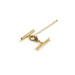 Gold Plated Base Metal Slide Tube Clasp, 26mm 