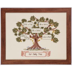 Cross Stitch Guild NEW Family Tree on Linen