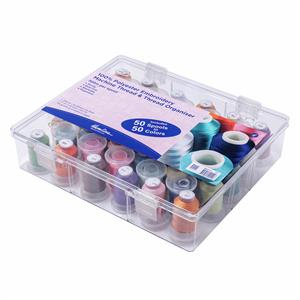 50 Thread Box & Storage Organiser with Polyester Machine Embroidery Thread